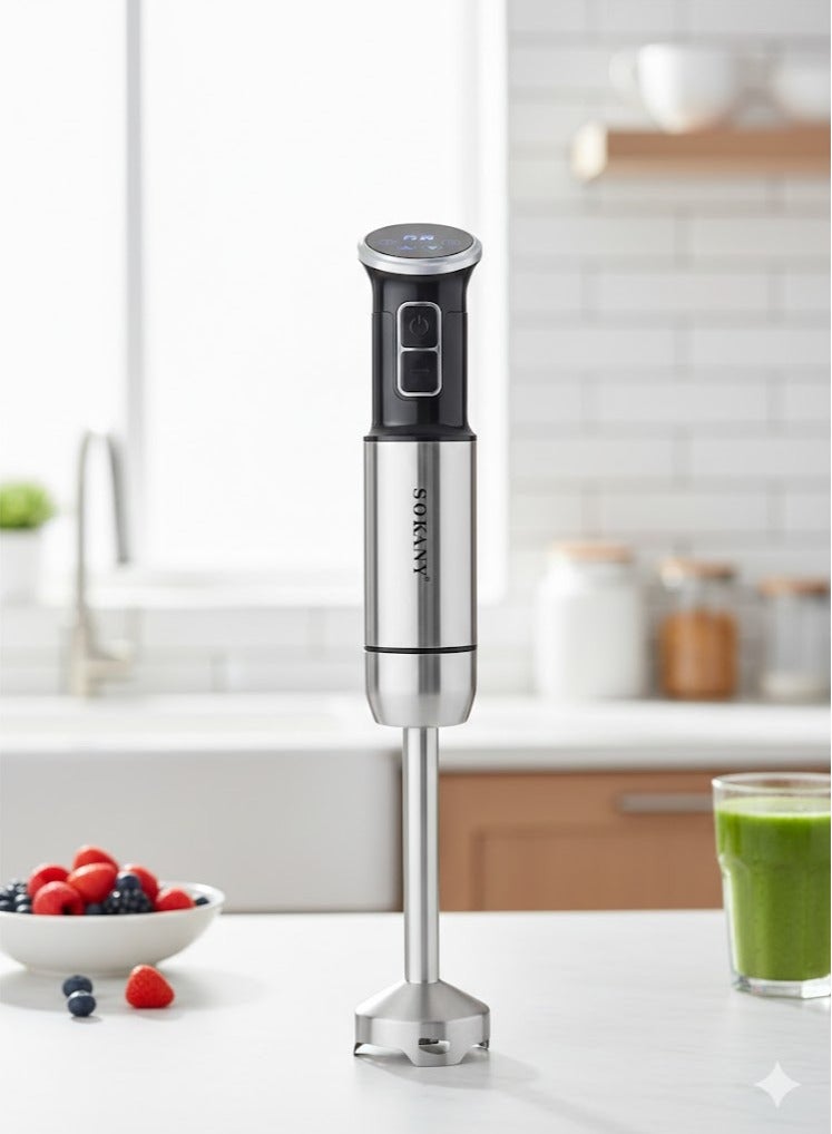 sokany SK-1729 Stainless Steel Hand Blender 800 Watt Food Hand Blender Digital - Image 1